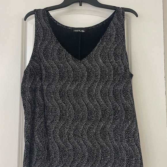 Vintage 1970s silver and black metallic two-piece - Picture 3 of 6